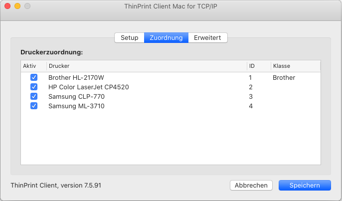Drucker mit ID und Klasse (TCP/IP-Typ als Beispiel)