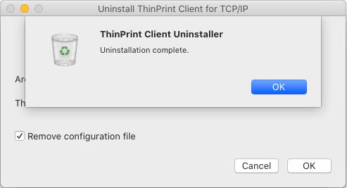 ThinPrint Client uninstalled