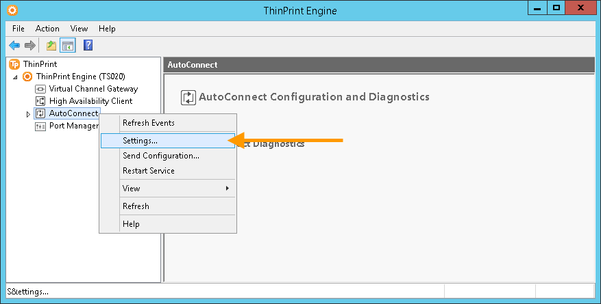 Opening AutoConnect settings