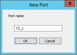 Entering a port name (example)