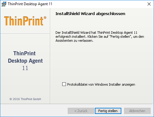 Desktop-Agent-Installer: Fertig