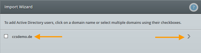 Selecting domain