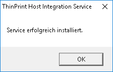 Host Integration Service als Windows-Dienst registriert