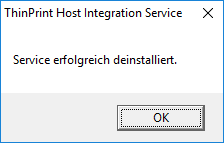 Host Integration Service erfolgreich deinstalliert