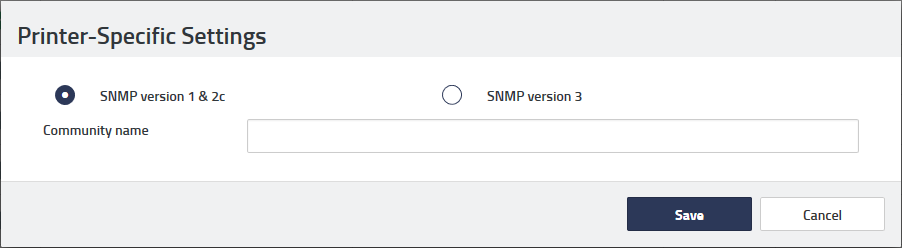 Individual SNMP settings for a specific printer