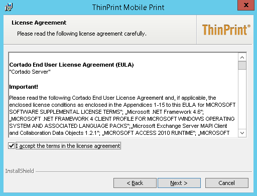Accept license agreement