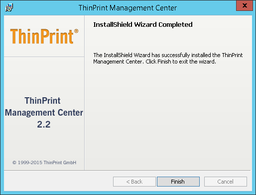 Management Center installer: finished successfully