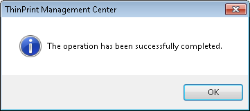 Management Center: printers created successfully