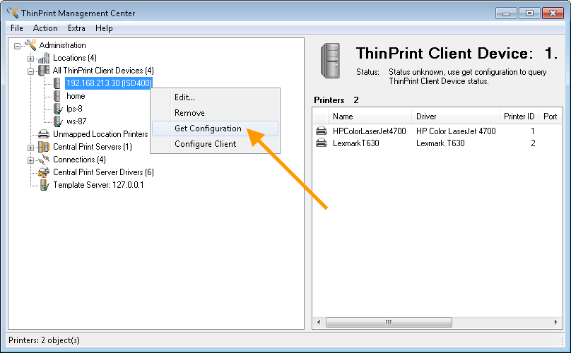 Re-import ThinPrint Client’s printer list