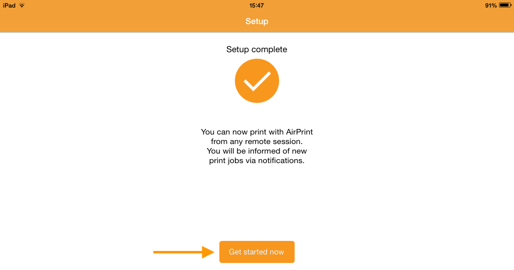 Mobile-Session-Print-App: Starten