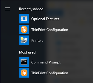 Démarrer la configuration de ThinPrint