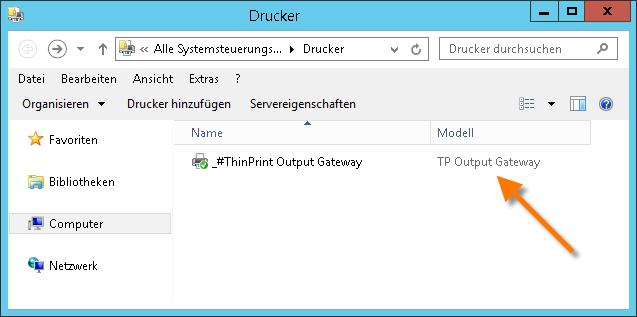 Template _#ThinPrint Output Gateway im Drucker-Ordner des Servers