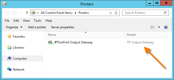 _#ThinPrint Output Gateway printer template in server’s printers folder