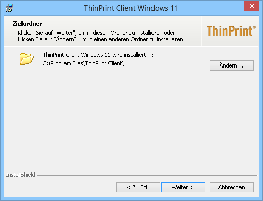 ThinPrint-Client-Installer: Programmverzeichnis wählen