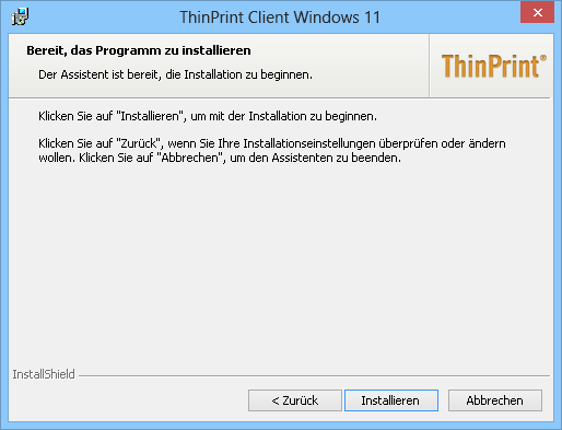 ThinPrint-Client-Installer: Installation starten