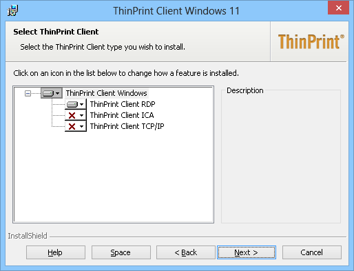 Select ThinPrint Client RDP