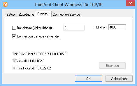 ThinPrint Client Manager: erweiterte Funktionen