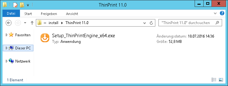 ThinPrint-Engine-Installationsprogramm starten