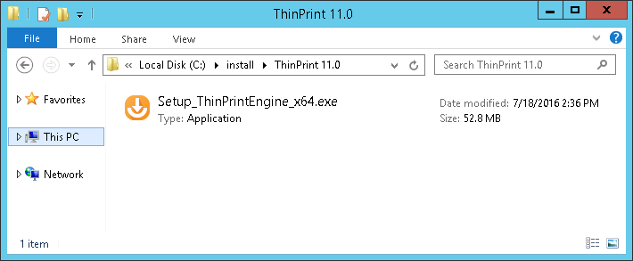 Start ThinPrint Engine installation program