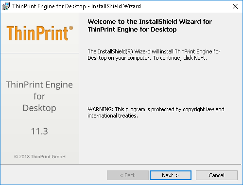 ThinPrint Engine for Desktop: InstallShield Wizard 