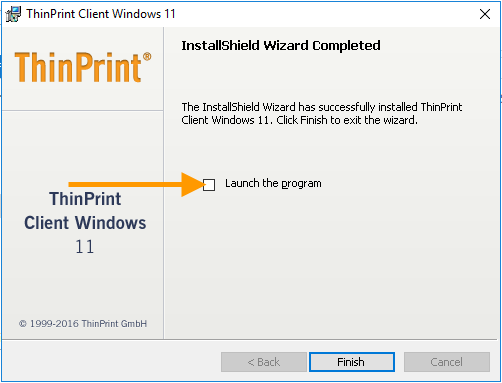 ThinPrint Client installer: finishing without launching the client software