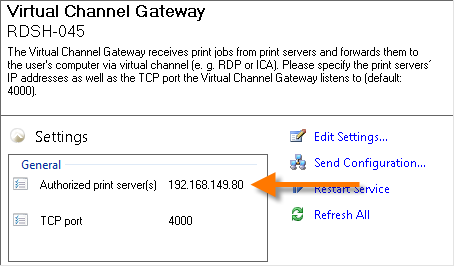 Virtual Channel Gateway configured 