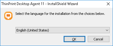 Desktop Agent installer: selecting a language