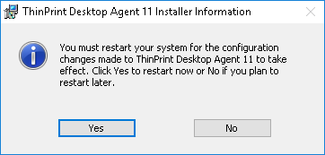 Desktop Agent installer: Windows restart pending
