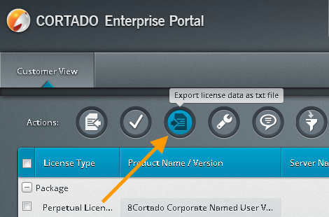 exporting the activation file from the Enterprise Portal