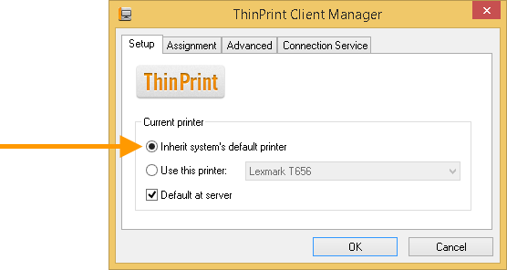 Current Printer = Windows default printer Lexmark T656 (example)