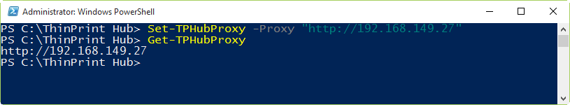  displaying the current proxy server address