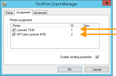 Local print server: determining printer IDs