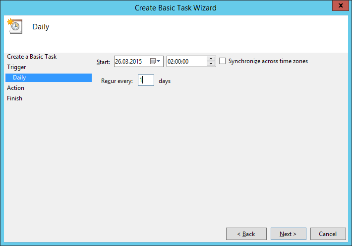 Task Scheduler: creating a task