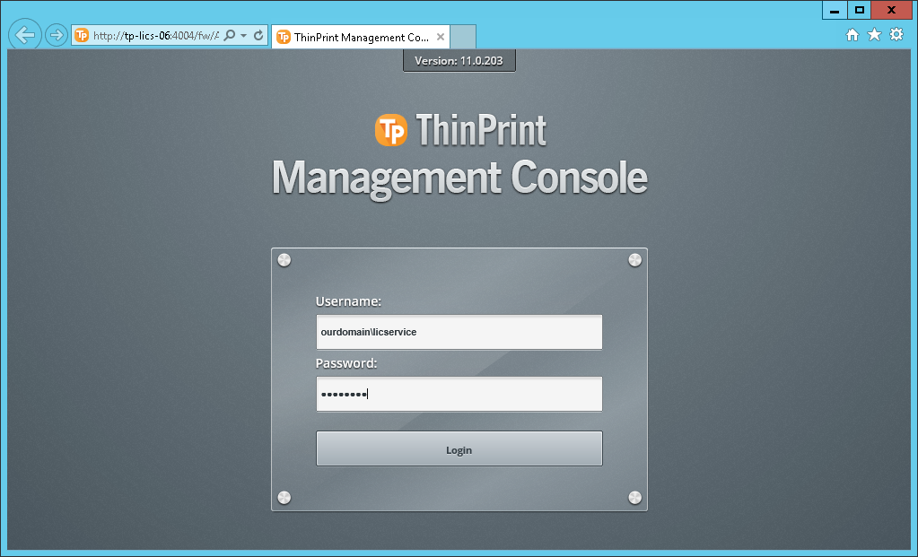 Log in to the Management Console