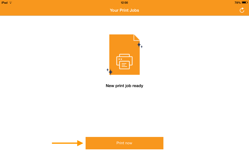 Mobile Session Print app: print job information