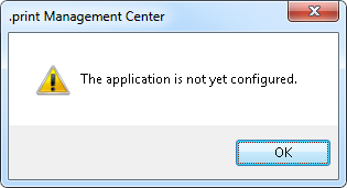 Hinweis, dass die Management-Center-Datenbank noch nicht konfiguriert ist