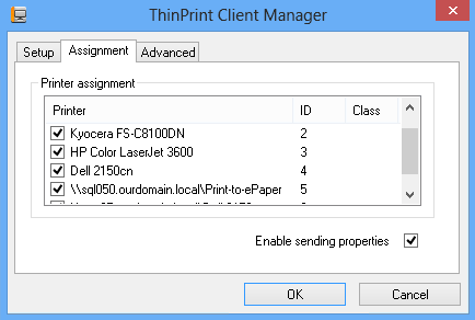 Printers with assigned IDs 