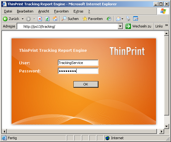 Open the Tracking Report Engine in a web browser