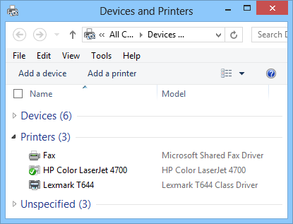printers with native print drivers installed on a workstation